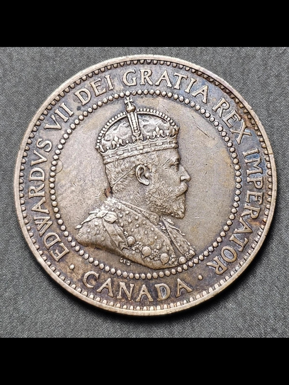 Antique Canadian Edward VII Coin - Portrait & Crown